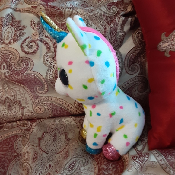 TY Beanie Valve HARMONIE the Speckled Unicorn Plush without Swing Tag. - Picture 3 of 17